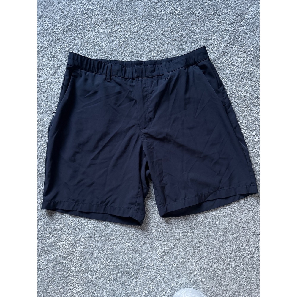 Fabletics Men NavyTraining Athletic Gym Shorts XL Zip Pockets Zip Snap Belt loop